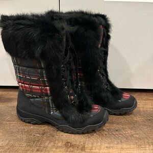 Coach Plaid Winter Boots